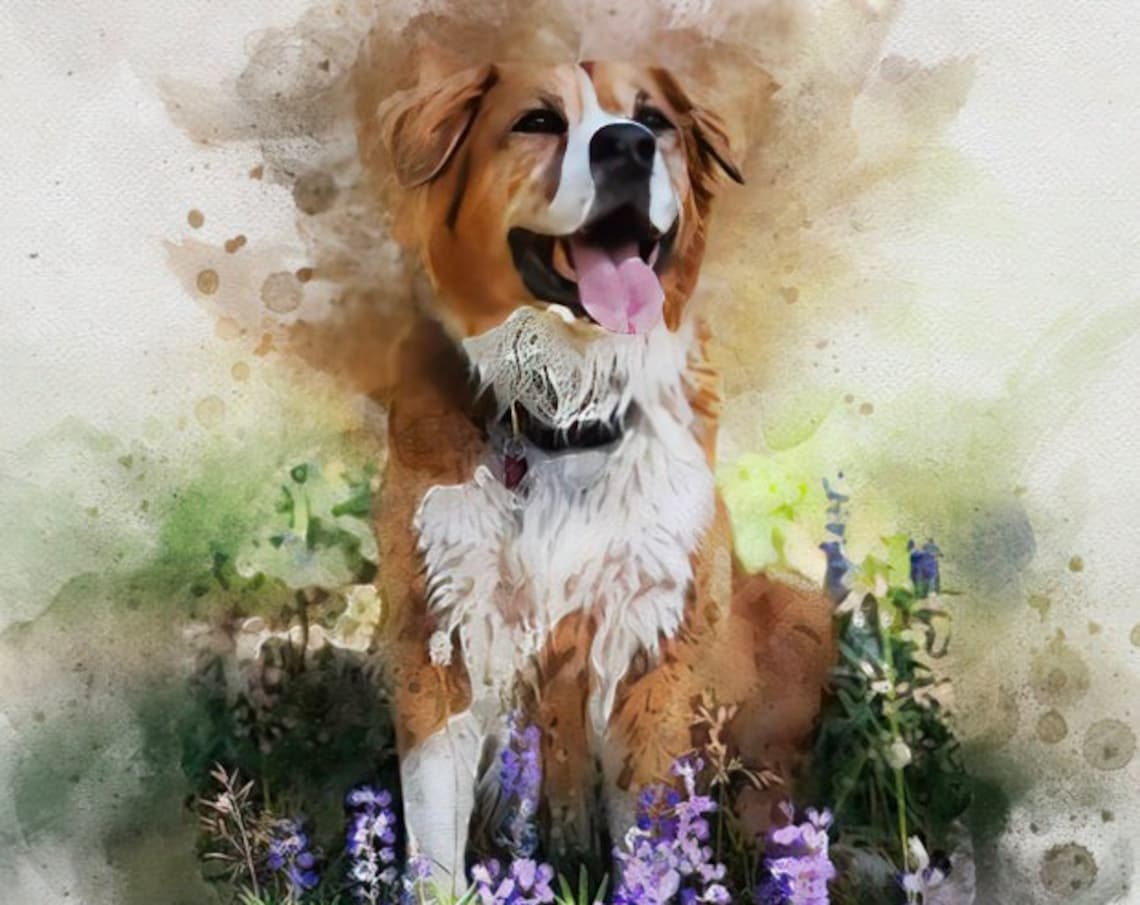 Personalised Watercolour Pet Portrait, Dog Art Print - Image 4