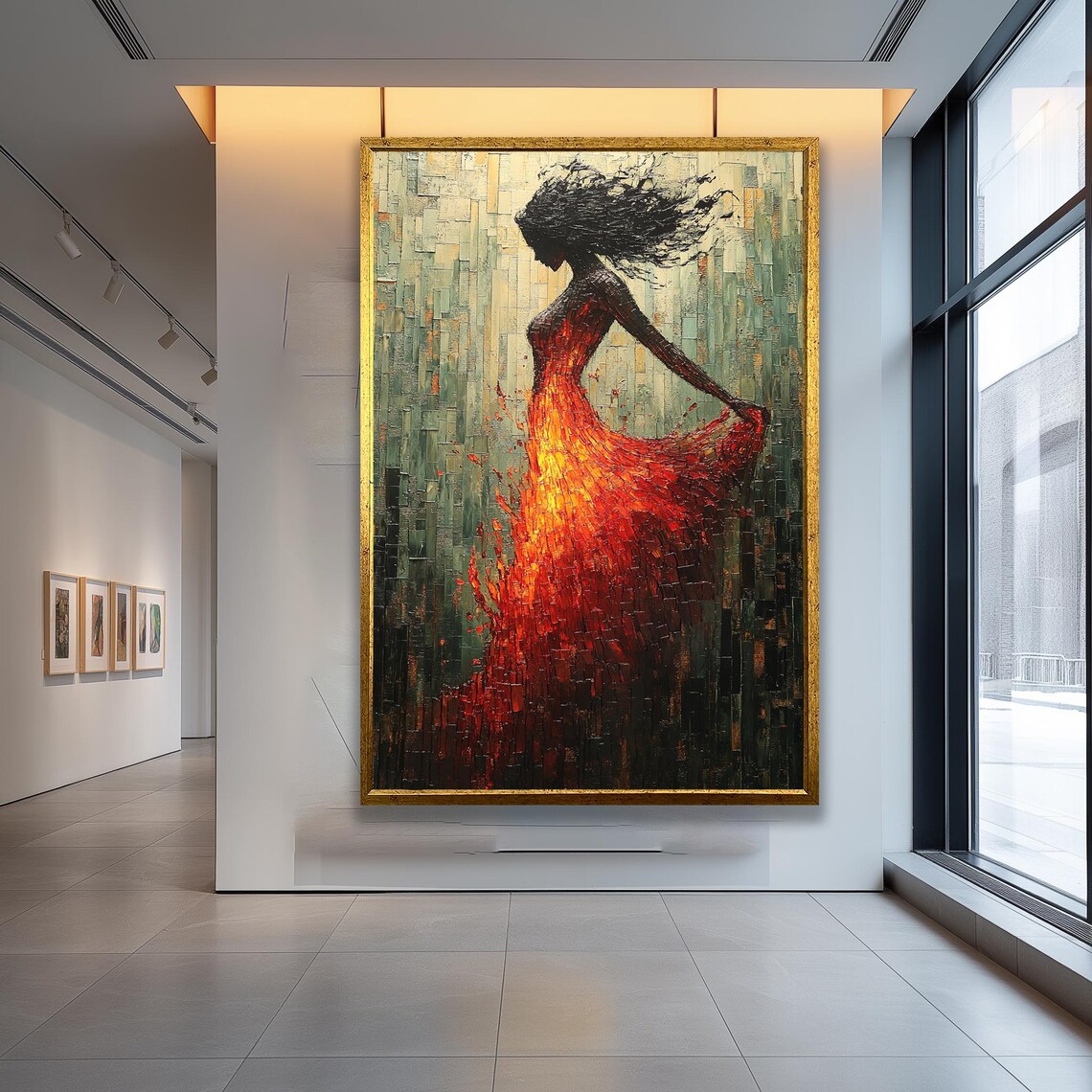 Modern Red Dress Powerful Woman Silhouette Art Print