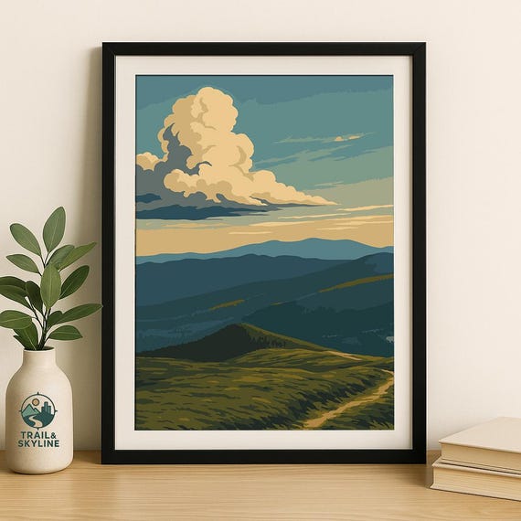 Bucegi Mountains Print Vintage Romania Hiking Travel Poster