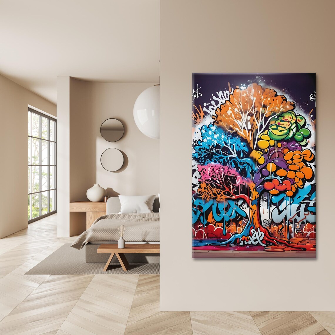 Graffiti Tree Modern Art for Interior Design - Image 3