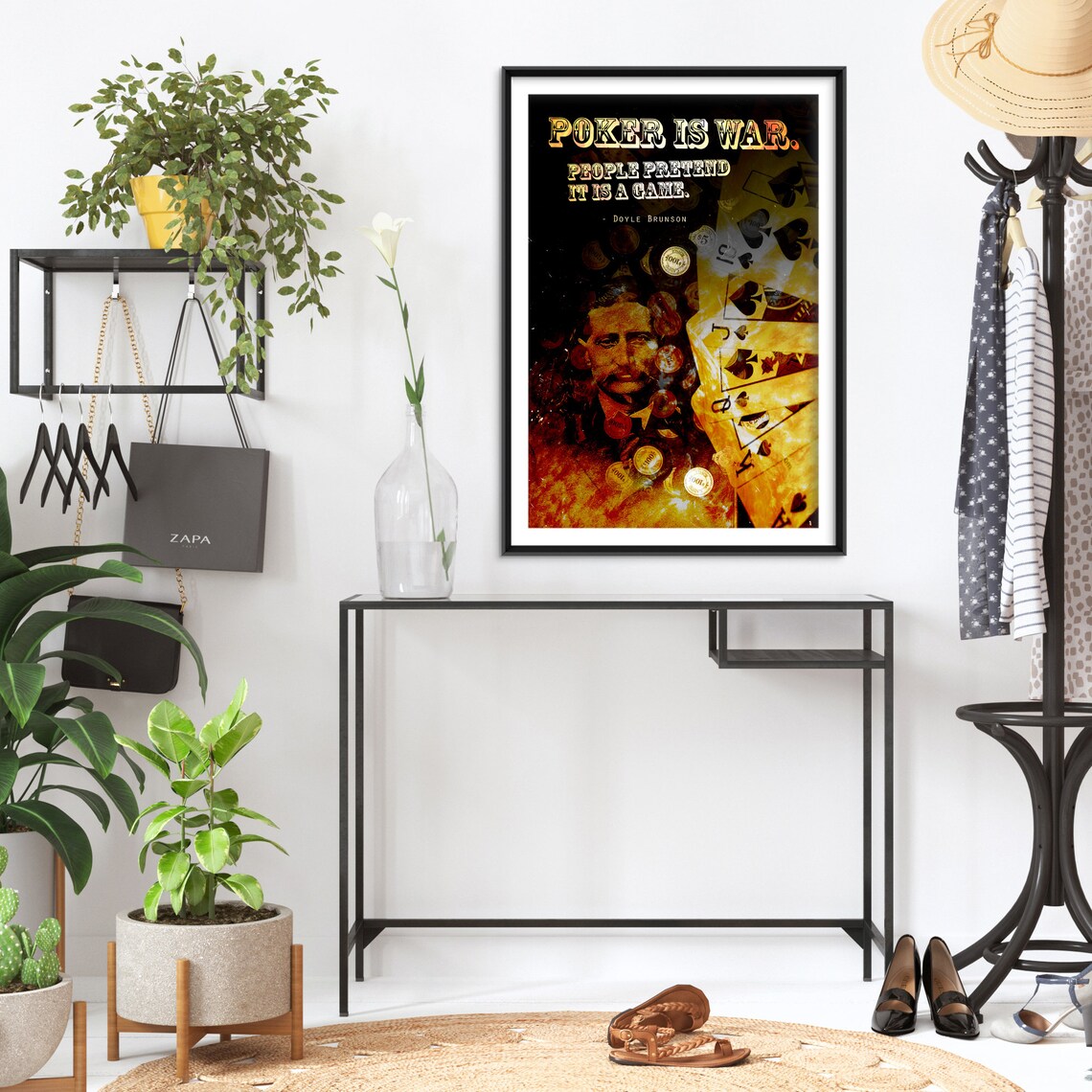 Doyle Brunson Poker Is War Quote Motivational Card Game Poster - Image 2