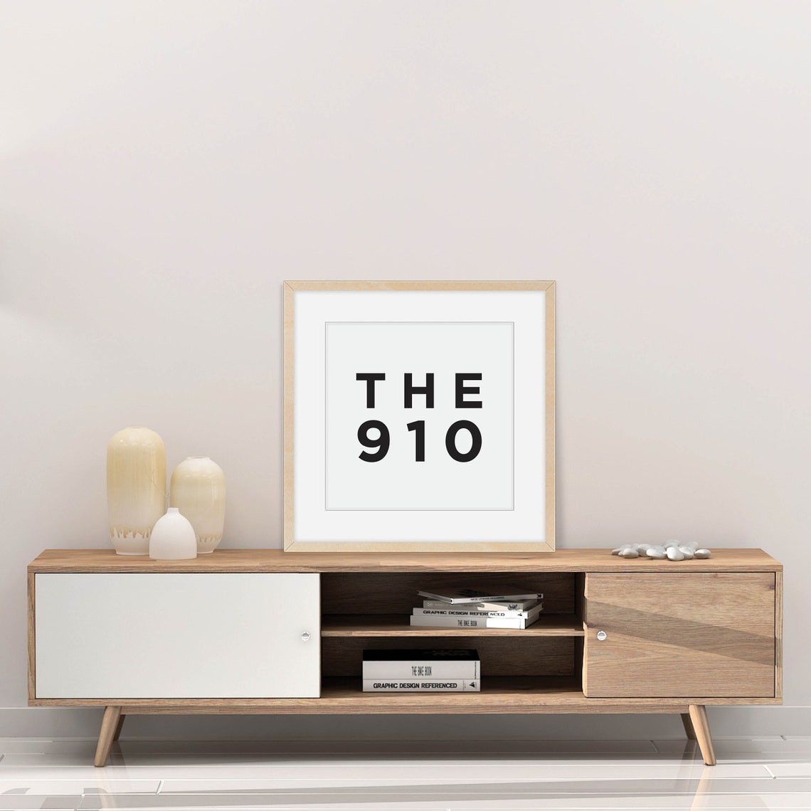 Area Code Typography Art Modern Black White Number Gallery Print - Image 2