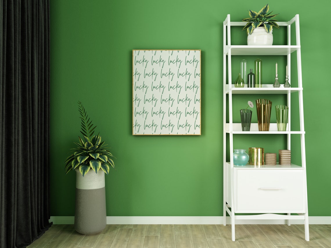 Lucky Green Script Repeating Pattern St Patricks Day Minimalist Print - Image 3