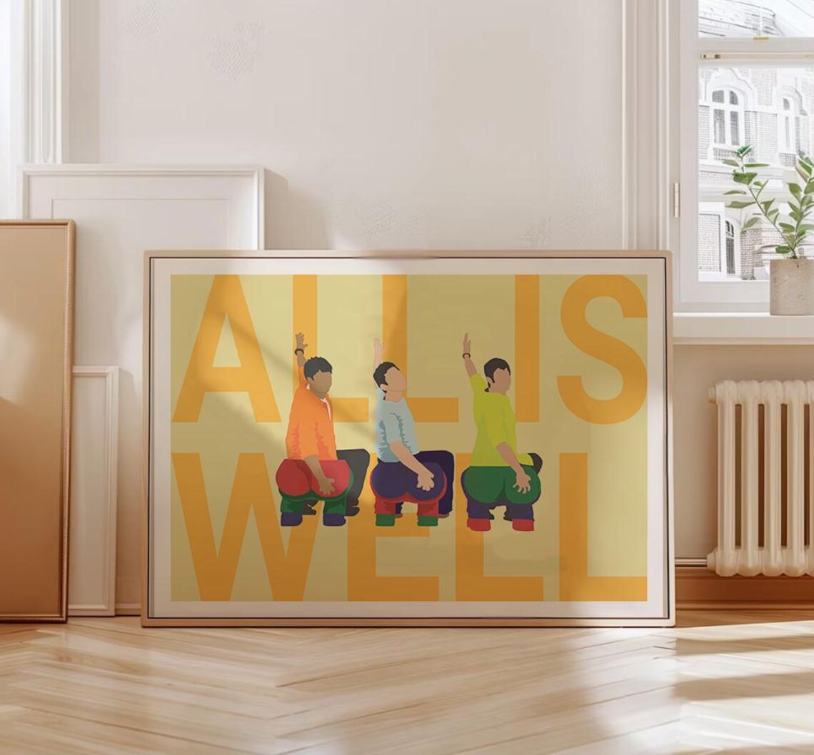 All Is Well Bollywood Quote Poster, Indian Film Art - Image 5