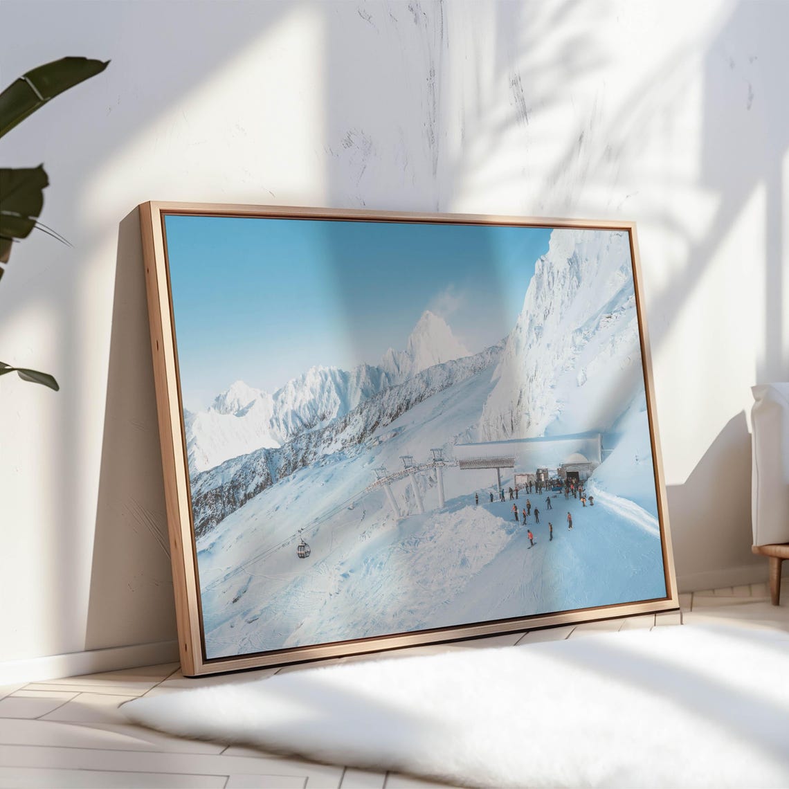 Alpine Ski Slope Gondola Lift Bluebird Day Skiers Winter Poster - Image 3