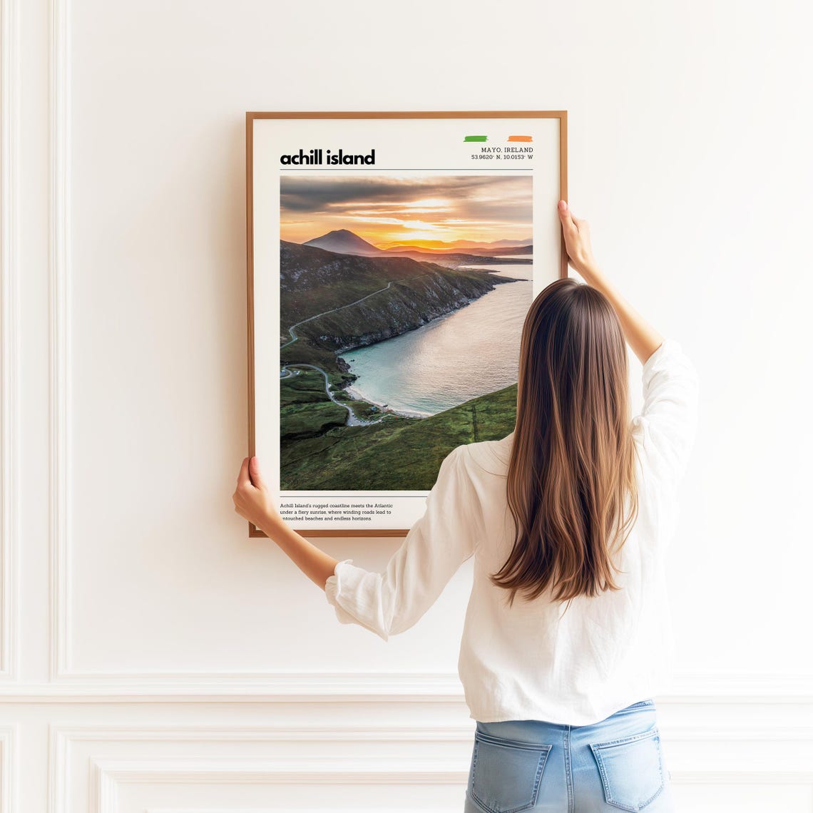 Achill Island Ireland Sunset Over Rugged Atlantic Coastline Poster - Image 2