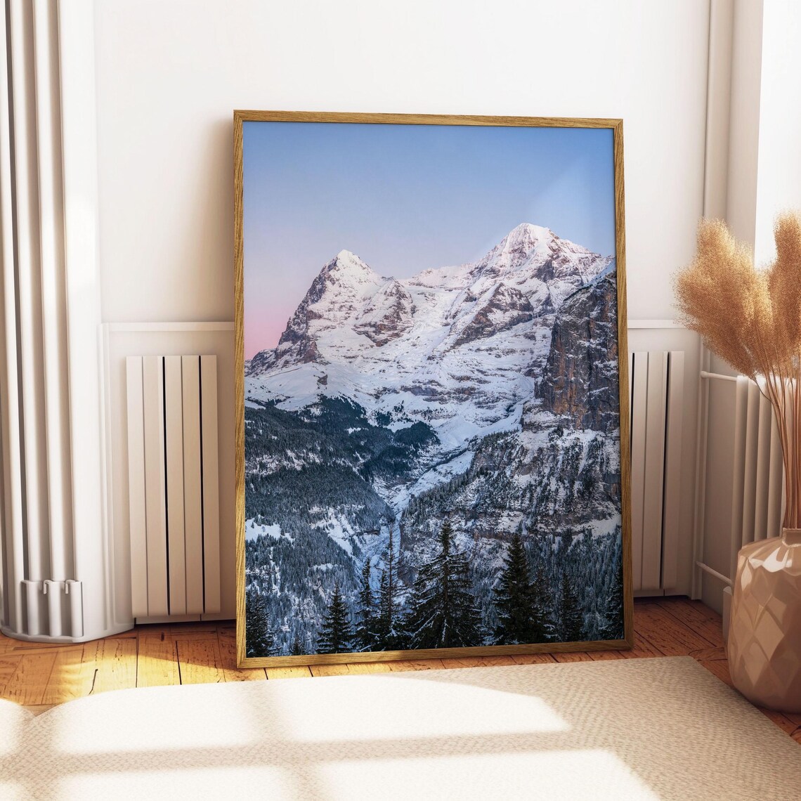 Eiger And Mnch Mountain Wall Art Swiss Alps Winter Photography Scenic Snowy Landscape Print Alpine Nature Poster European Travel Decor - Image 4
