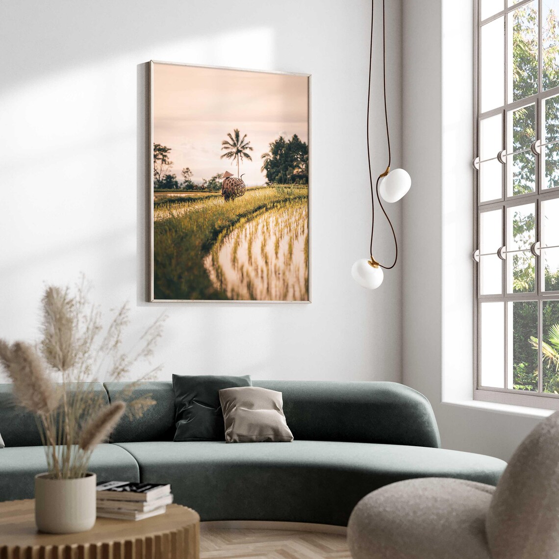 Rice Fields Bali, Tropical Landscape Art Print - Image 3