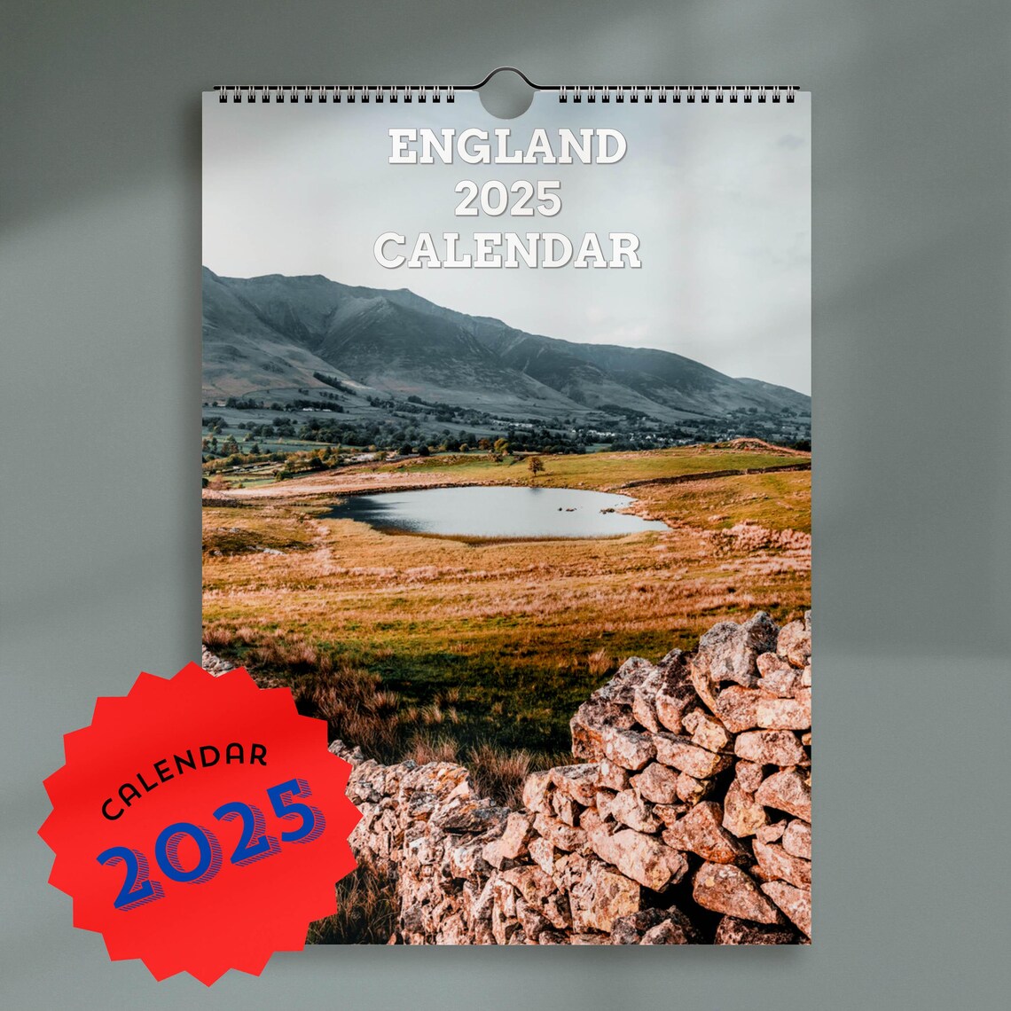 England Landscapes 2025 Calendar, Mountain Art