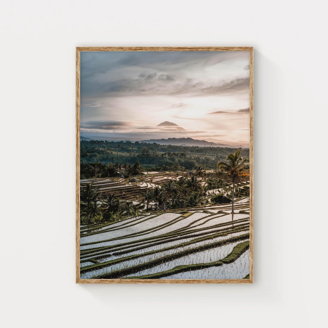 Jatiluwih Rice Terraces Bali Sunrise Volcano View Landscape Poster