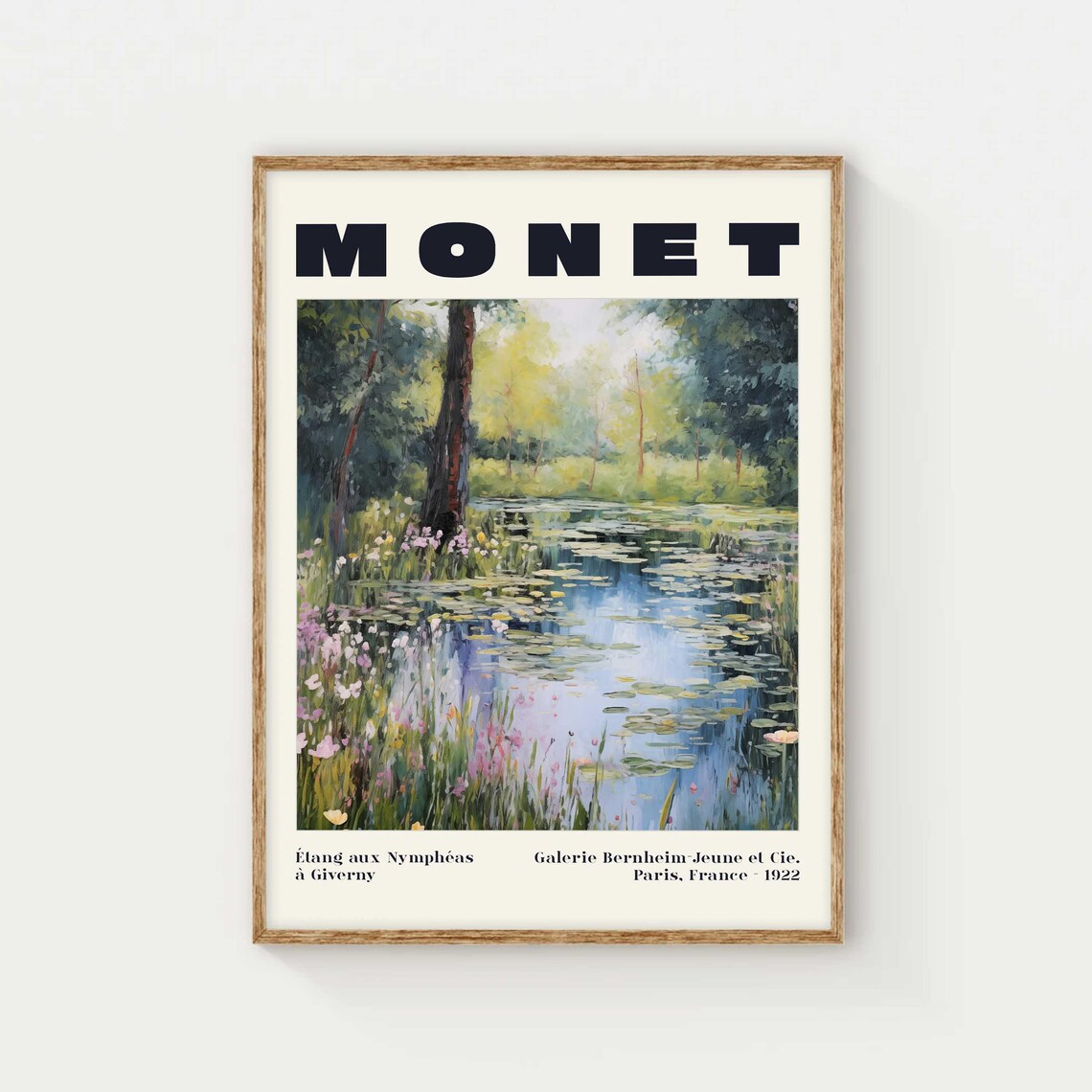 Monet Water Lilies Giverny Exhibition Poster Impressionist French Art