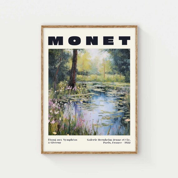 Monet Water Lilies Giverny Exhibition Poster Impressionist French Art