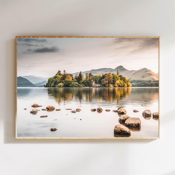 Derwentwater Lake District England Uk Mountain Photography Wall Art Print Nature Inspired Gift Idea Landscape Print