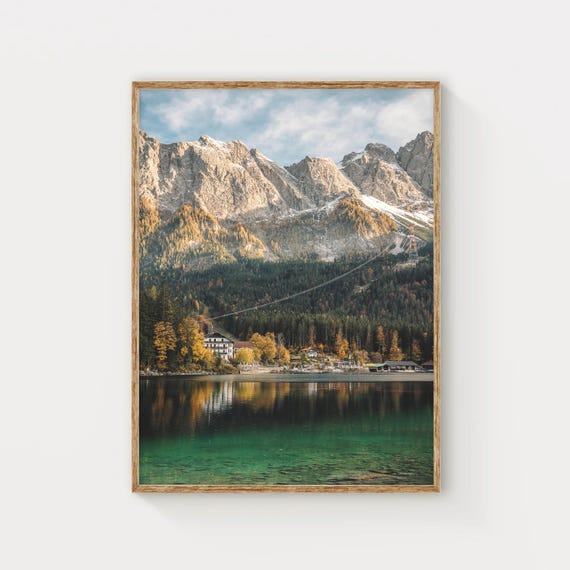 Lake Eibsee German Alps Bavaria Travel Poster