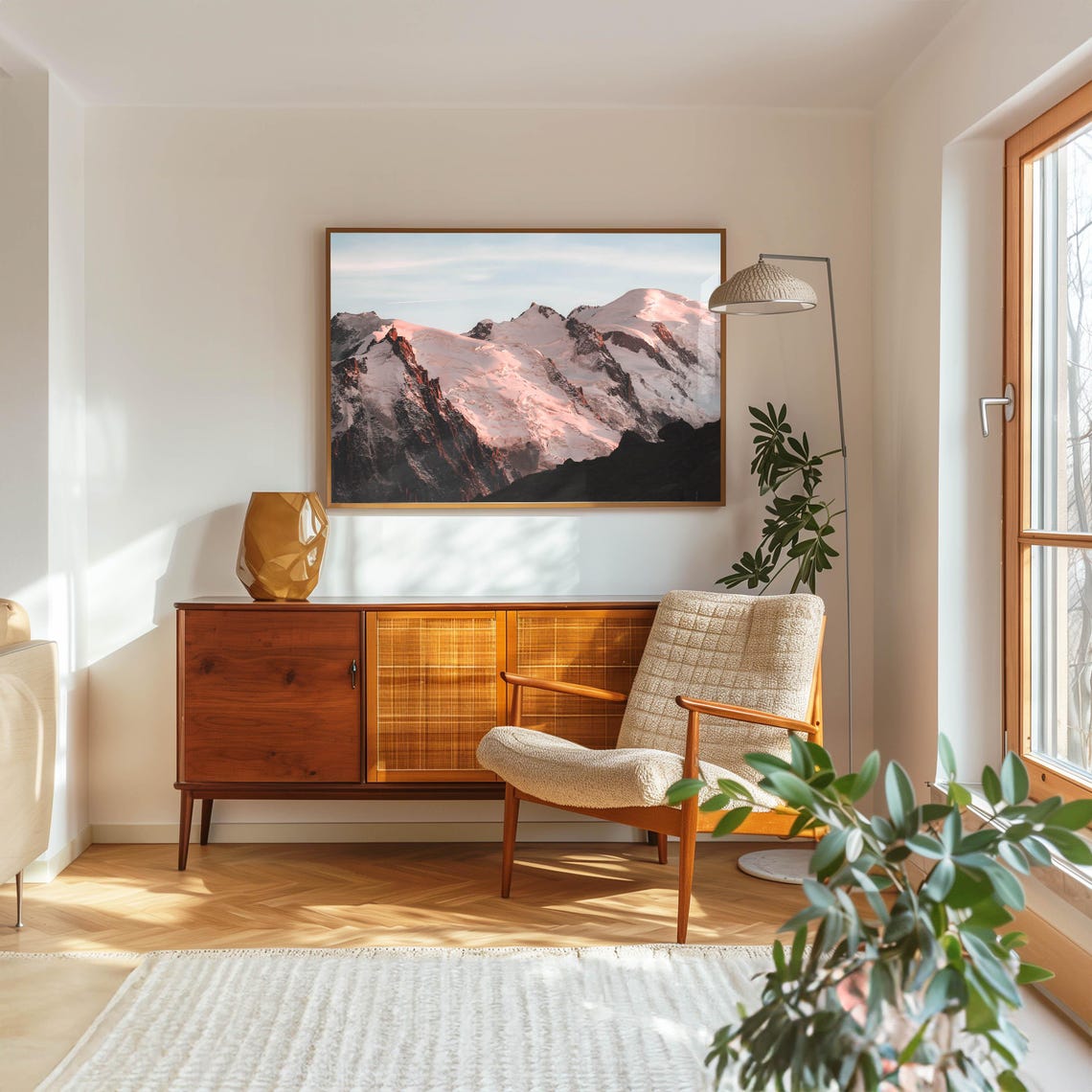 Mont Blanc Glaciers Glowing Pink Alpenglow Chamonix France Poster - Image 5