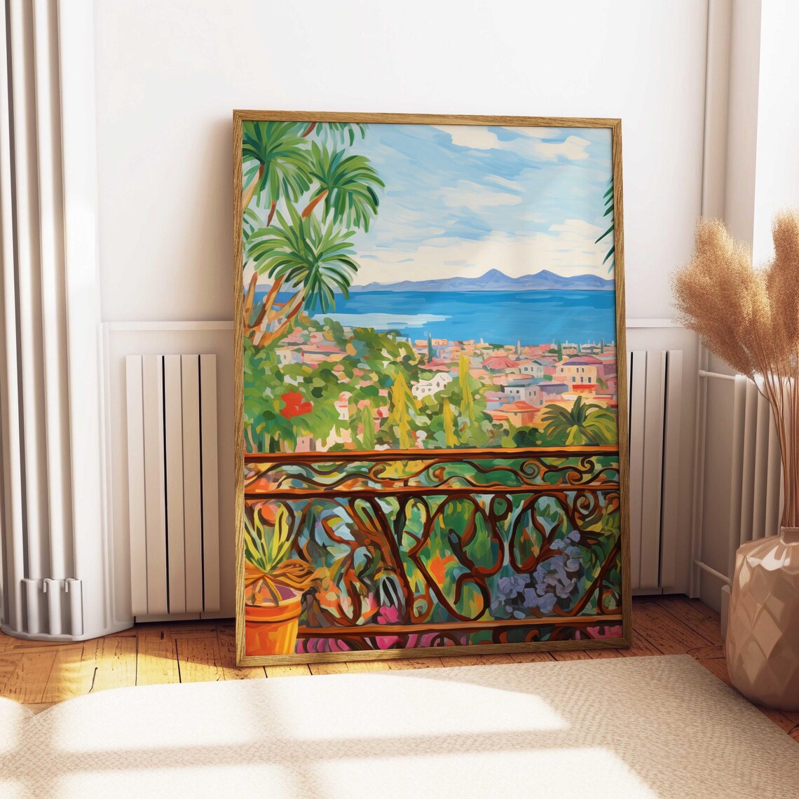Matisse Inspired Coastal Balcony View Colorful Mediterranean Painting Poster - Image 4