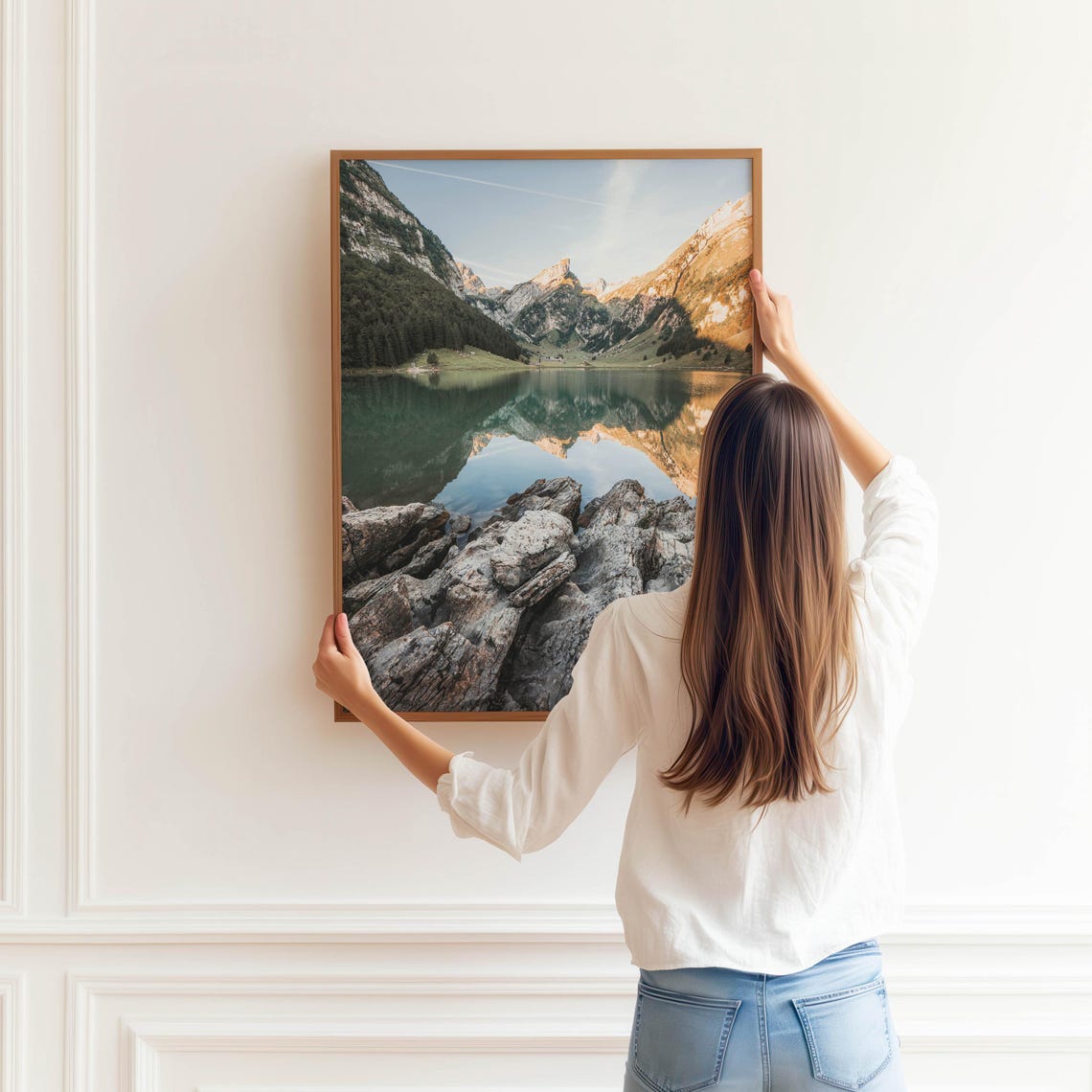 Seealpsee Lake Mirror Reflection Appenzell Swiss Alps Mountains Poster - Image 3