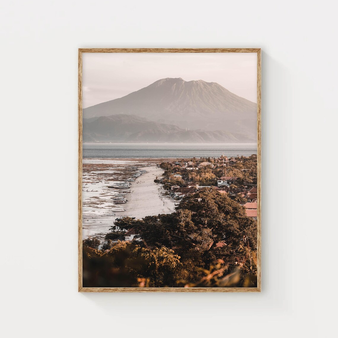 Mt Agung Over Jungutbatu Beach Travel Poster