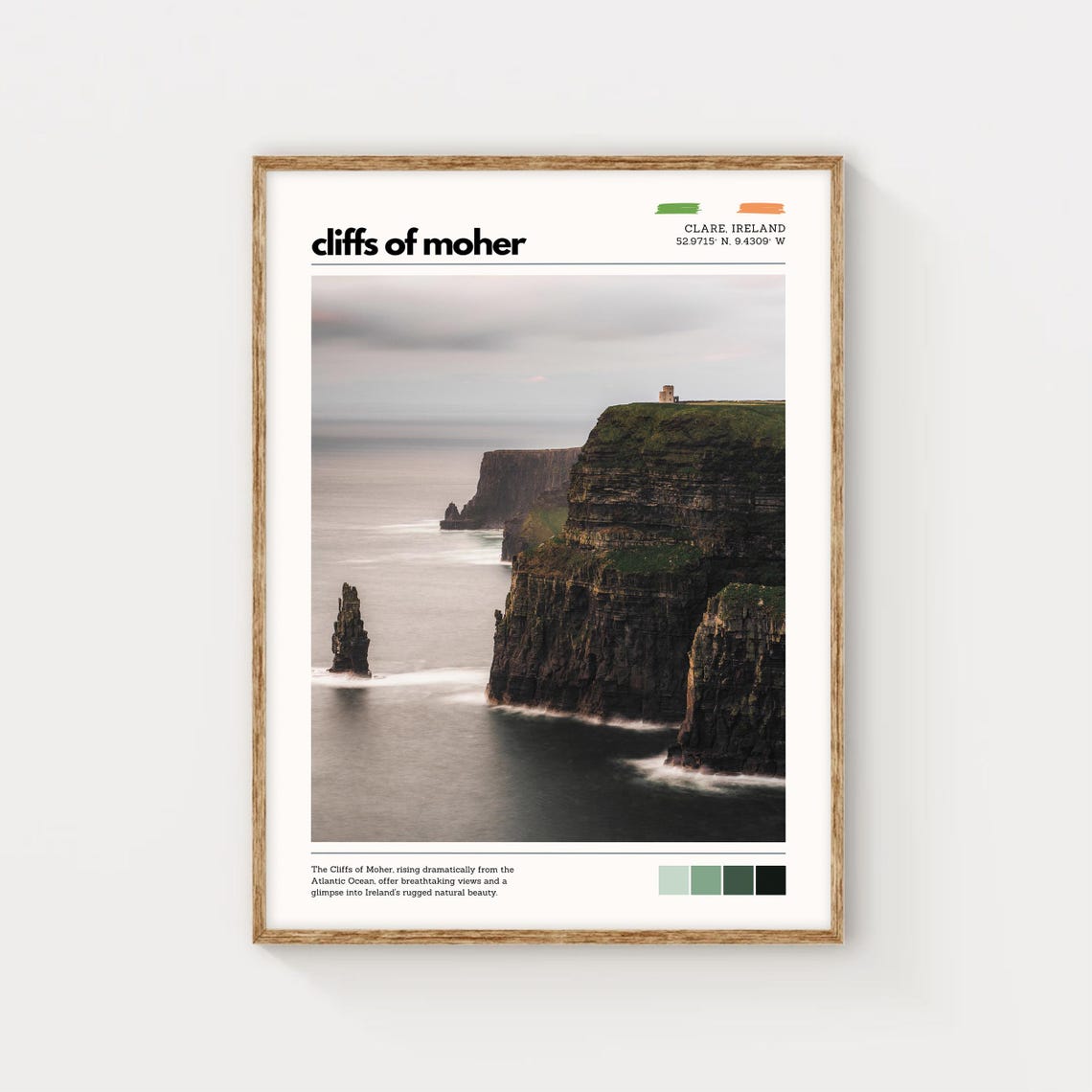 Cliffs Of Moher Atlantic Cliffs Ireland Dramatic Coastline Wall Poster - Image 4