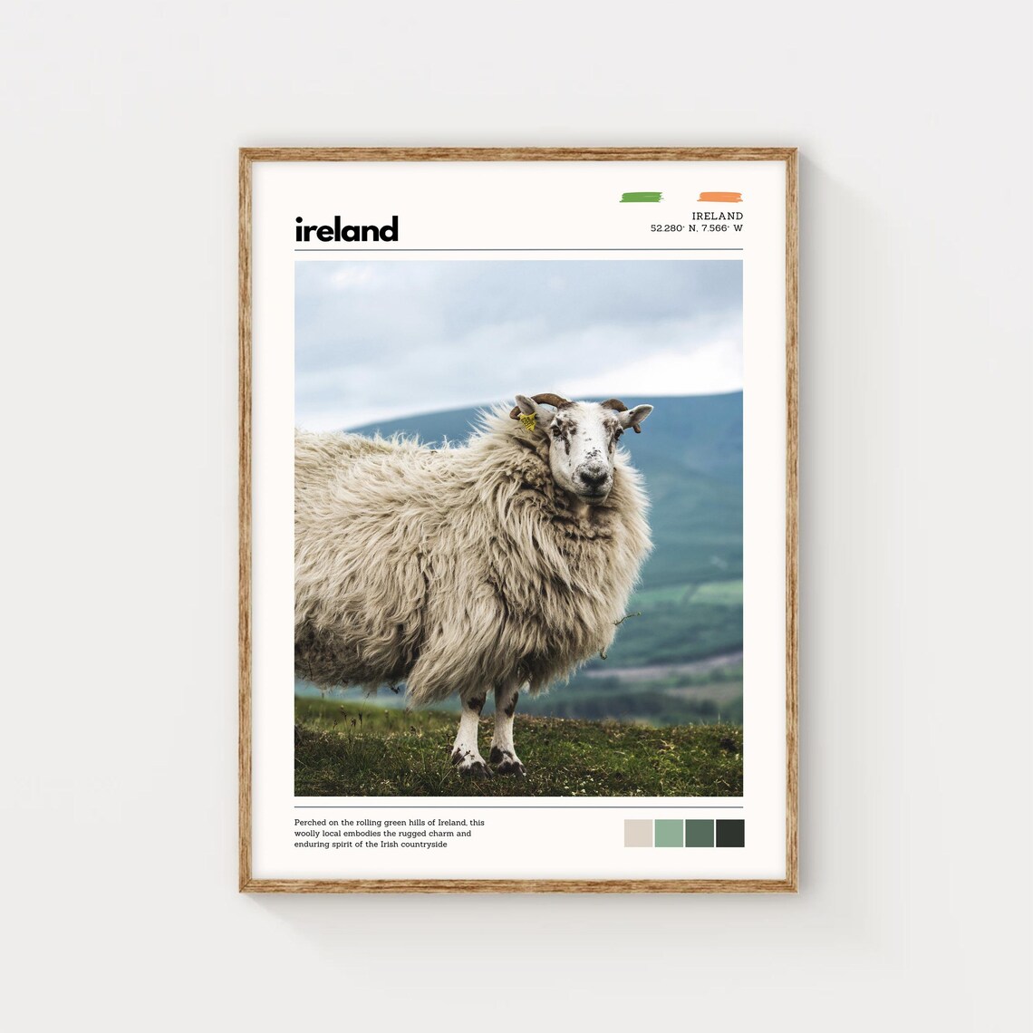 Ireland Green Hills Sheep Countryside Farm Photography Art Poster - Image 5