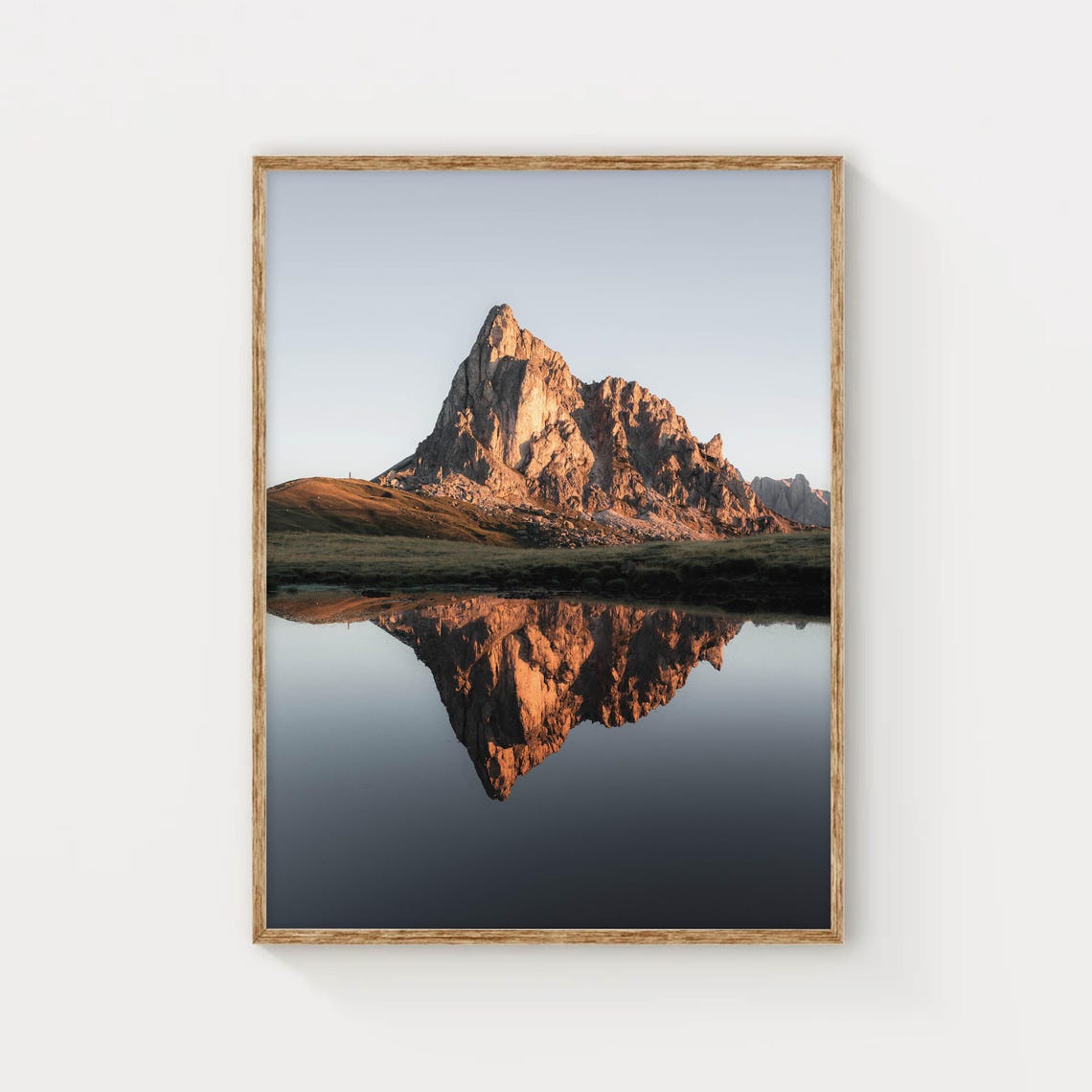 Passo Giau Dolomites Italy Pyramid Peak Mirror Reflection Poster