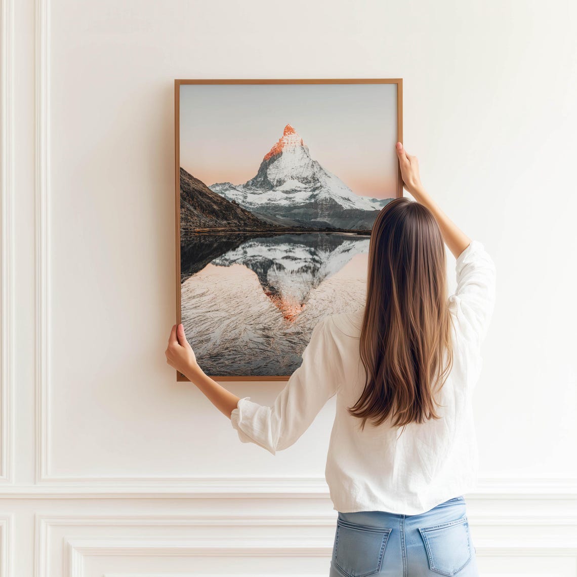 Matterhorn Alpenglow Mirror Lake Dawn Reflection Photo Poster - Image 3