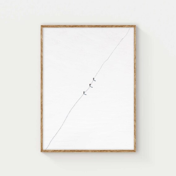 Alpinism Photography Print, Minimalist Mountain Climbing
