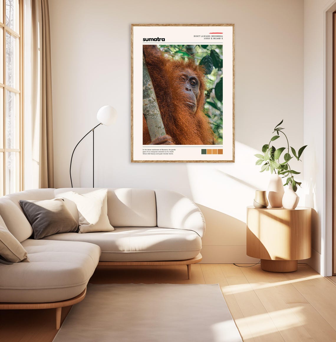 Sumatra Orangutan Close-Up Rainforest Wildlife Portrait Poster - Image 3
