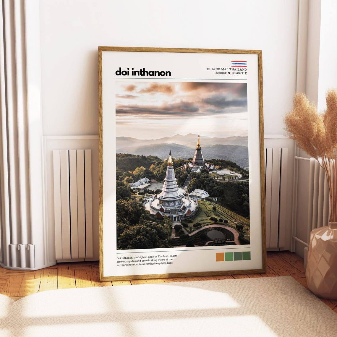 Doi Inthanon Chiang Mai Thailand Twin Pagodas Mountain Poster - Image 4