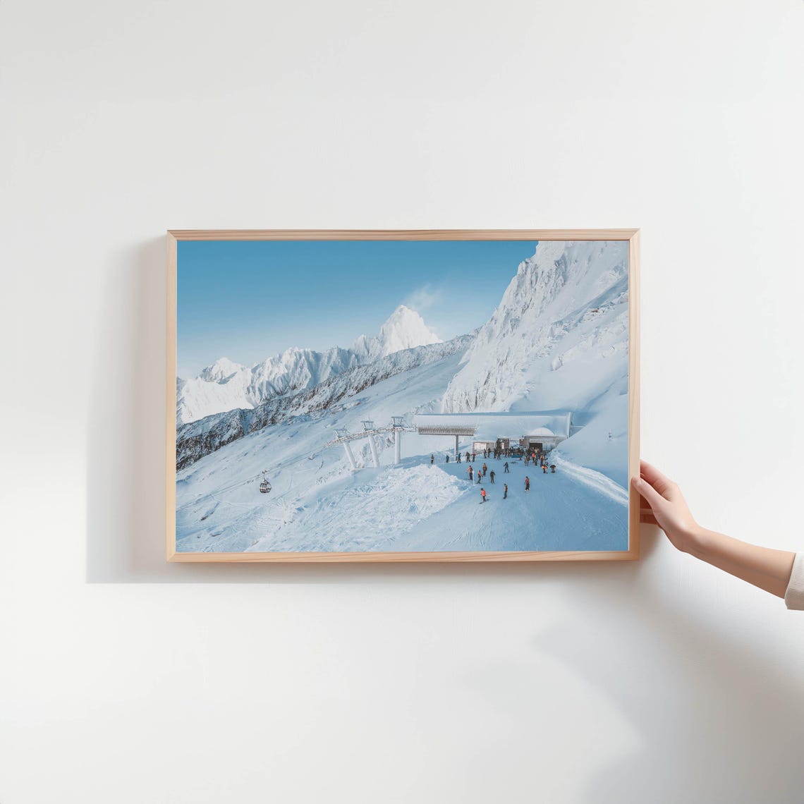 Bochard Ski Lift Grand Montets Chamonix French Alps Wall Art France Ski Holiday Print Winter Photography Wall Picture Gift Idea - Image 2