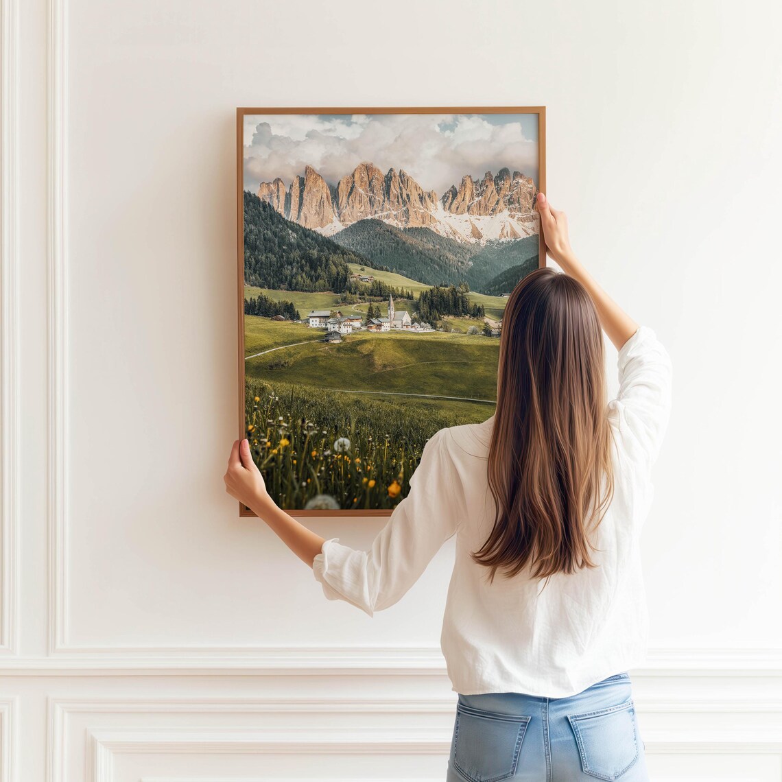 Magdalena Val di Funes Dolomites Village Alpine Church Poster - Image 3