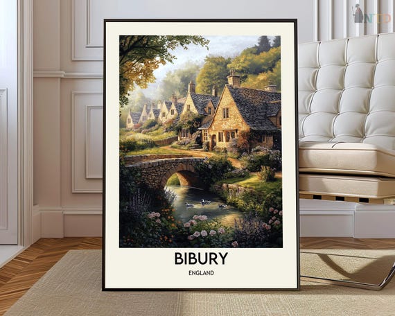 Bibury Poster Wall Art Print Photo Travel City Map Cotswolds England
