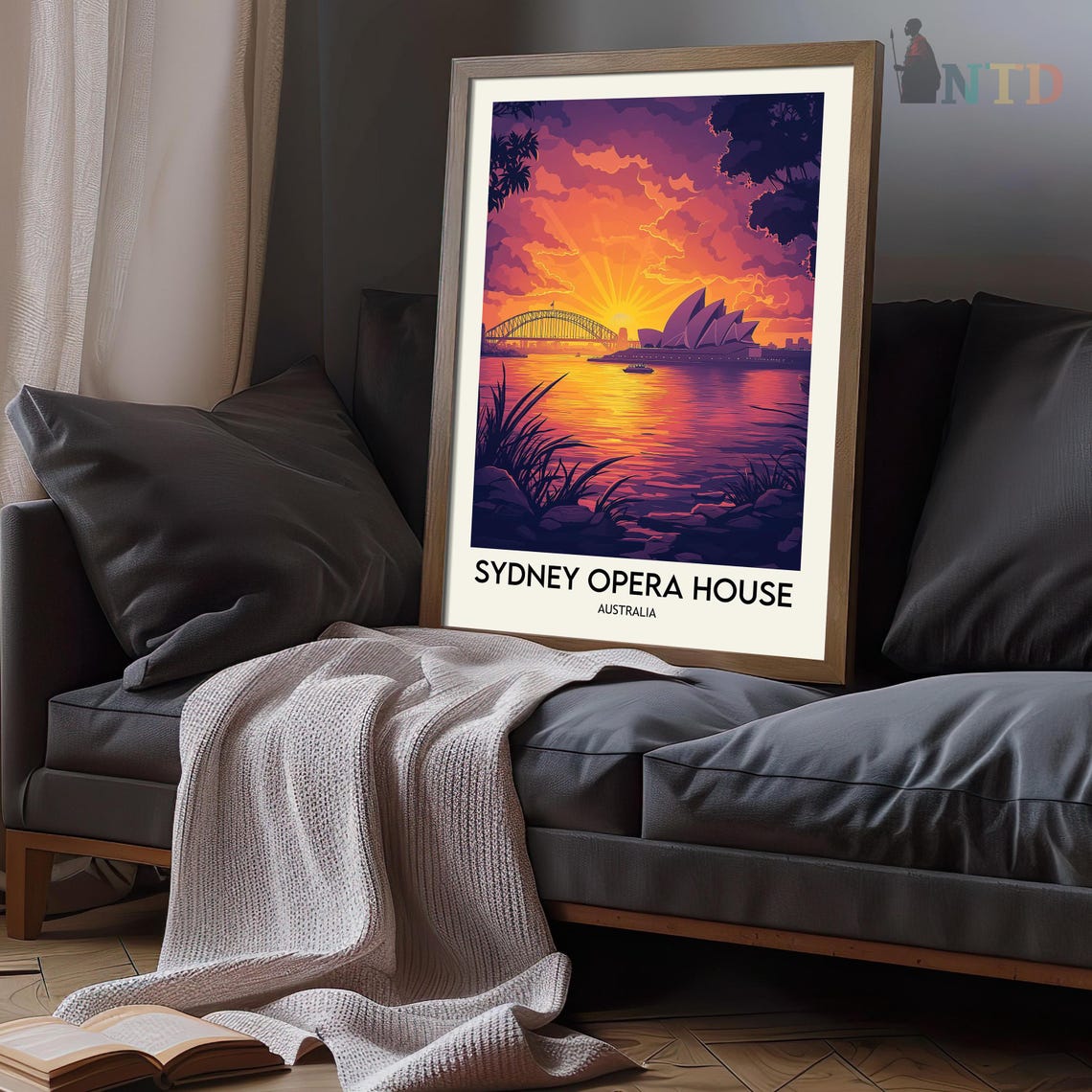 Sydney Opera House Australia Sunset Harbor Bridge Skyline Poster - Image 2