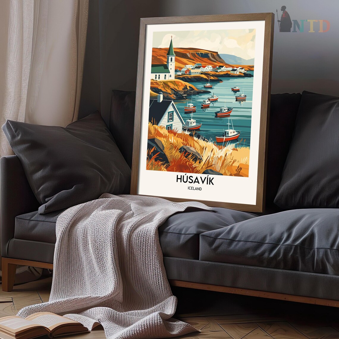 Husavik Iceland Travel Poster, Europe Wall Art - Image 3