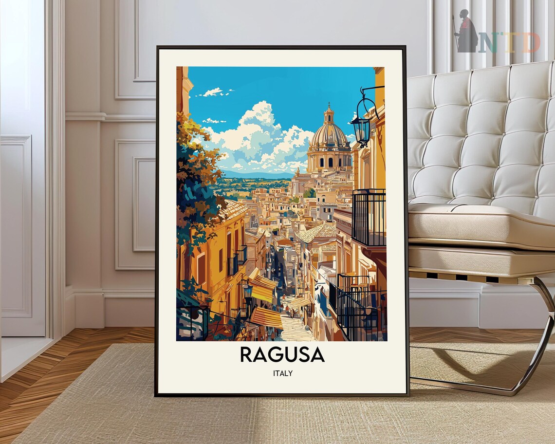 Ragusa Travel Poster, City View Art Print