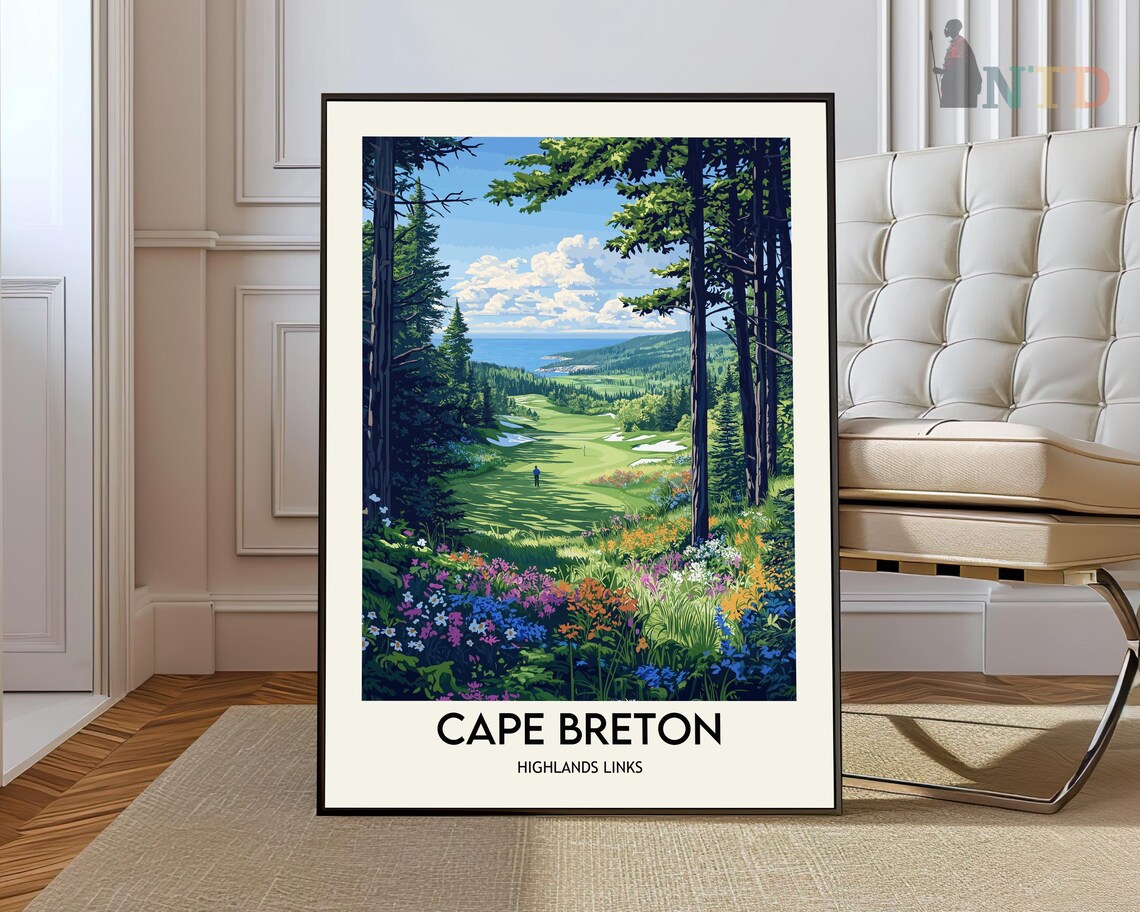 Cape Breton Highlands Links Forest Flowers Ocean View Poster