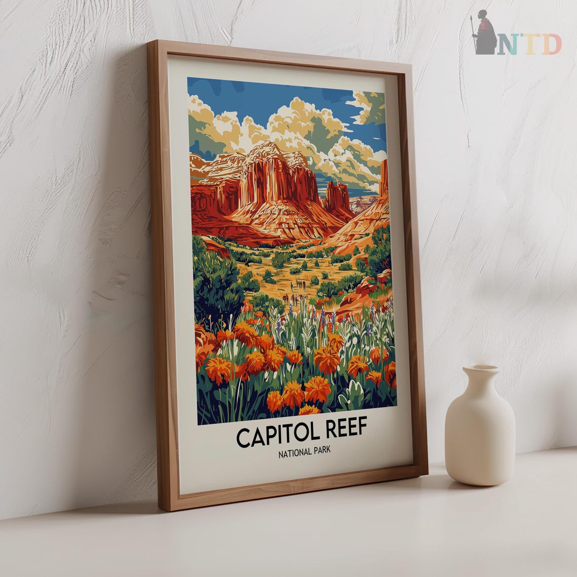 Capitol Reef National Park Utah Red Rocks Wildflowers Poster - Image 2