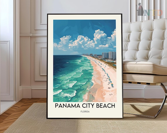 Panama City Beach Florida Turquoise Coast Vintage Travel Poster