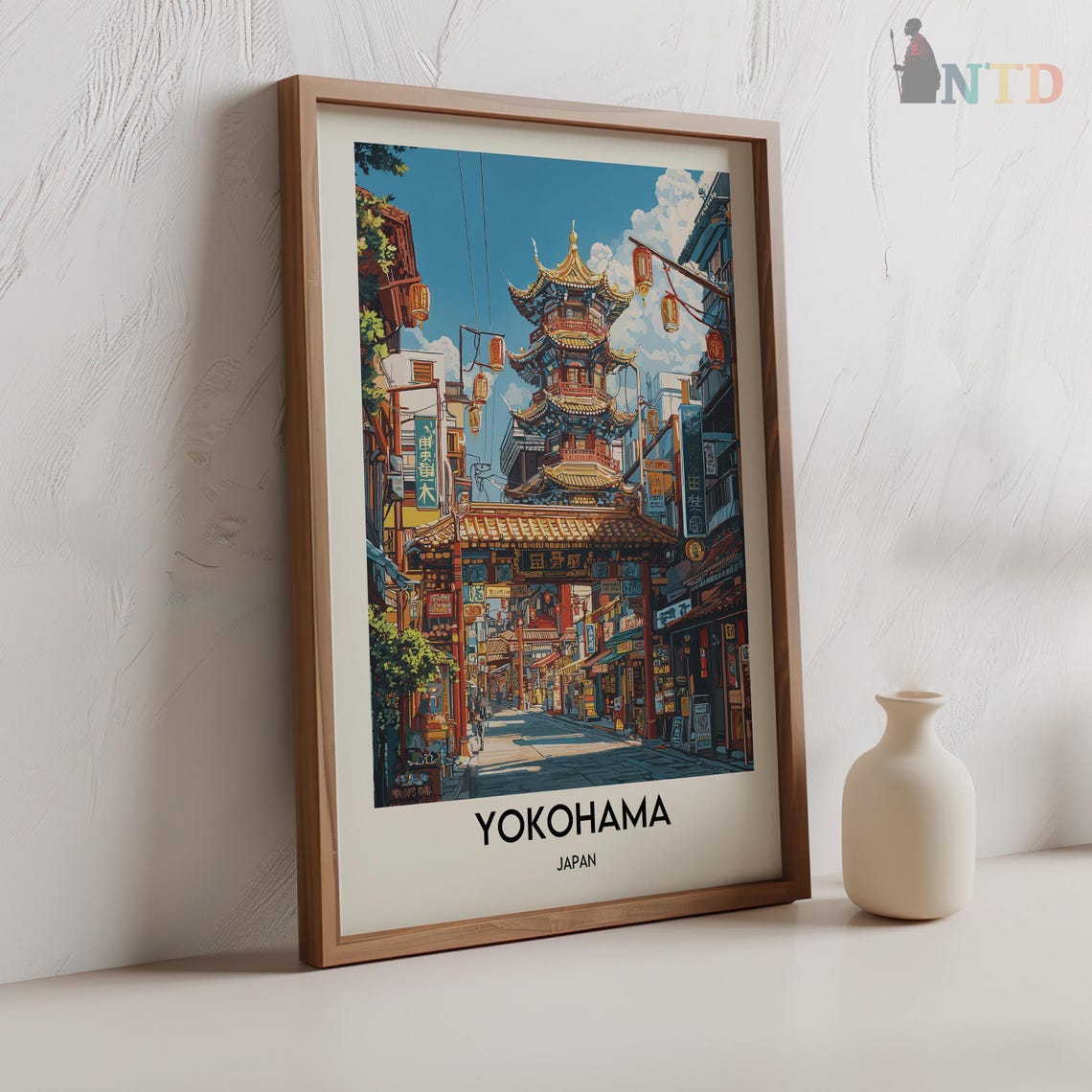 Yokohama Print Yokohama Wall Art Yokohama Poster Yokohama Photo Yokohama Poster Print Yokohama Travel Poster Yokohama Japan Poster - Image 3