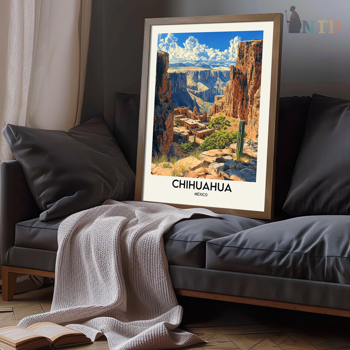 Chihuahua Mexico Canyon Village Cliff Valley River Sunset Poster - Image 3
