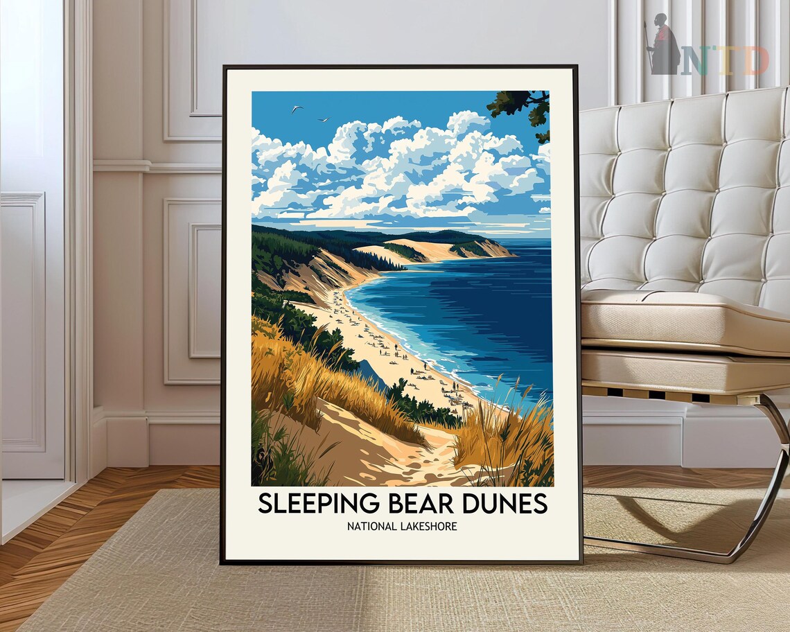 Sleeping Bear Dunes National Lakeshore Michigan Great Lakes Travel Poster