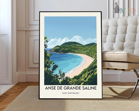 Anse De Grande Saline Poster Wall Art Print Photo St Barts Caribbean