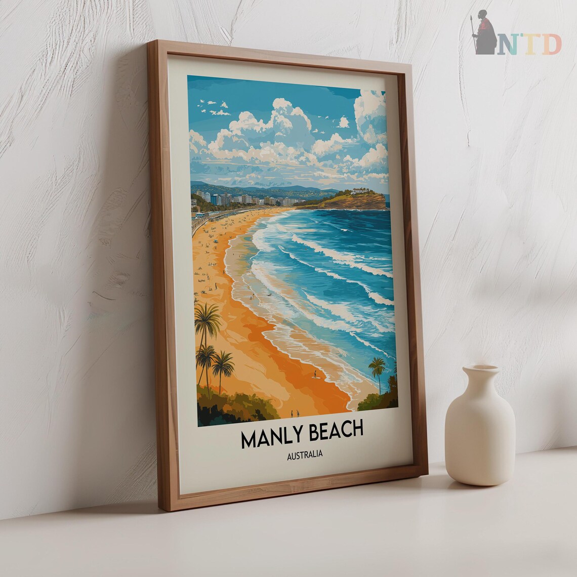 Manly Beach Australia Surf Coast Golden Sands Vintage Travel Poster - Image 2