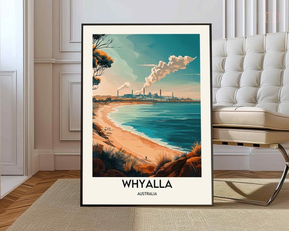 Whyalla Travel Poster, Australia City Art Print