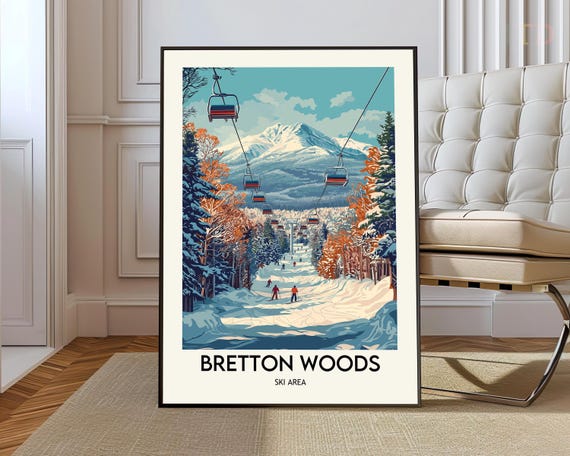 Bretton Woods Ski Area Poster Wall Art Print New Hampshire