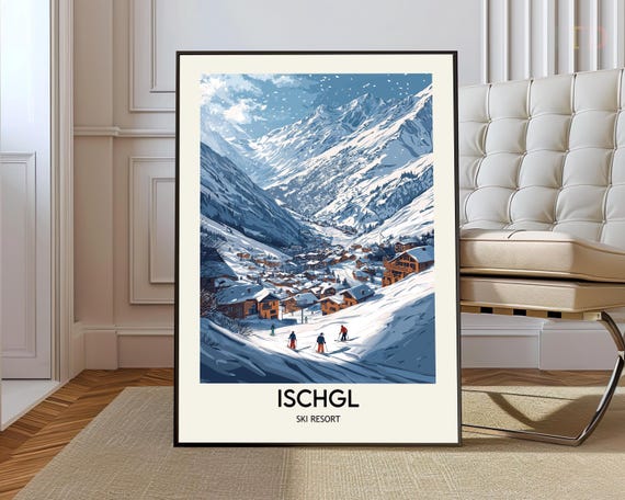 Ischgl Ski Resort Poster Wall Art Print Photo