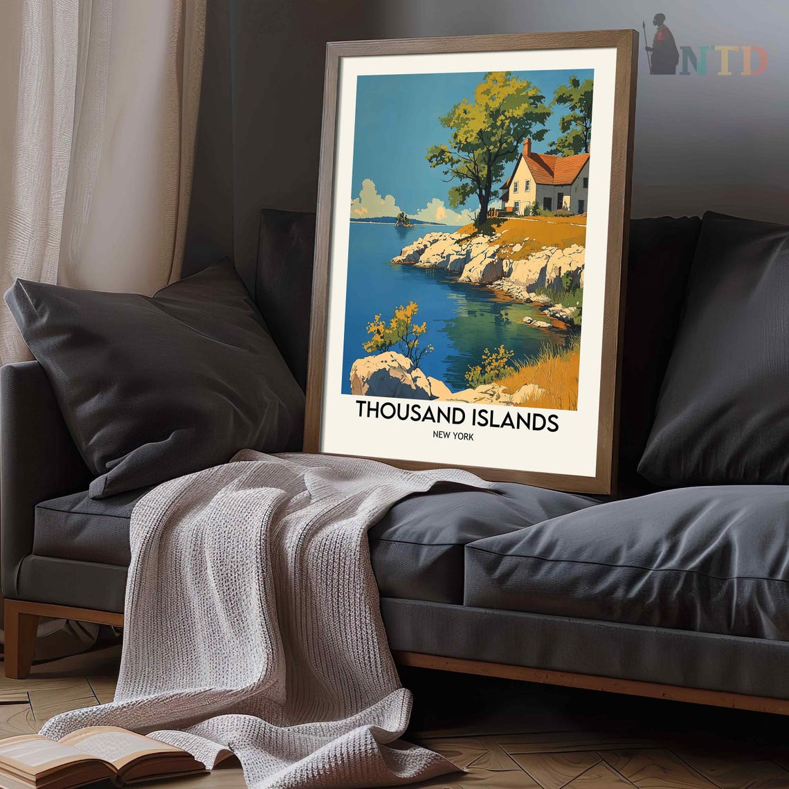 Thousand Islands New York Island Cottage Beneath A Towering Oak Poster - Image 3