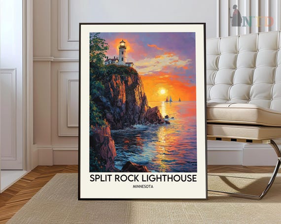 Split Rock Lighthouse Lighthouses Of The Great Lakes Split Rock Print Split Rock Art Split Rock Poster Split Rock Photo Silver Bay