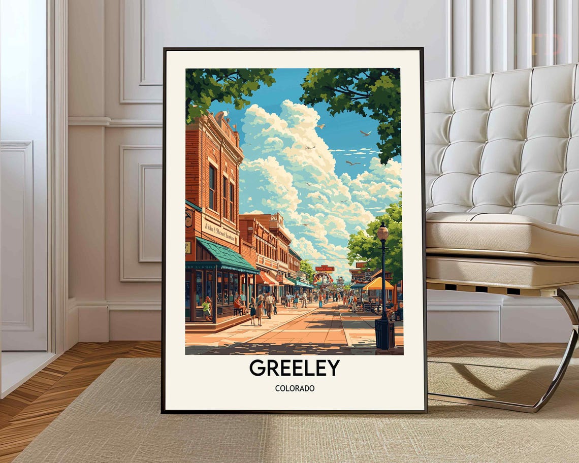 Greeley Colorado Historic Main Street With Brick Storefronts Poster