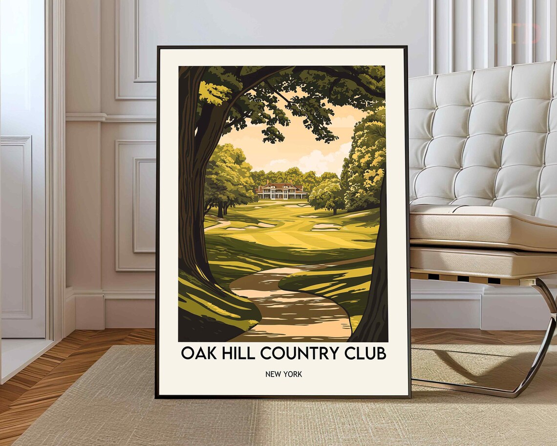 Oak Hill Country Club New York Golf Course Vintage Travel Poster